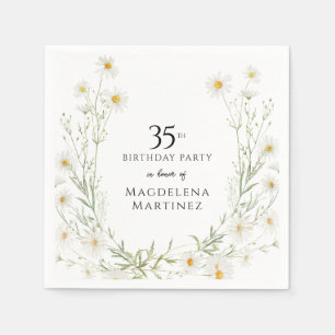 Servilleta De Papel Cumpleaños número 35 Flor del mes de nacimiento de