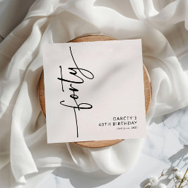 Servilleta De Papel Cumpleaños número 40 con letra elegante