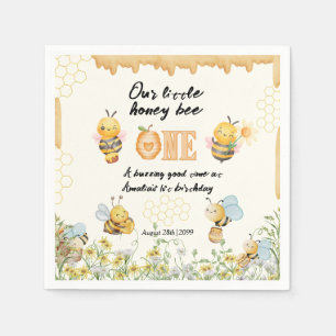 Servilleta De Papel Cumpleaños número uno de Little Honey To Bee One W