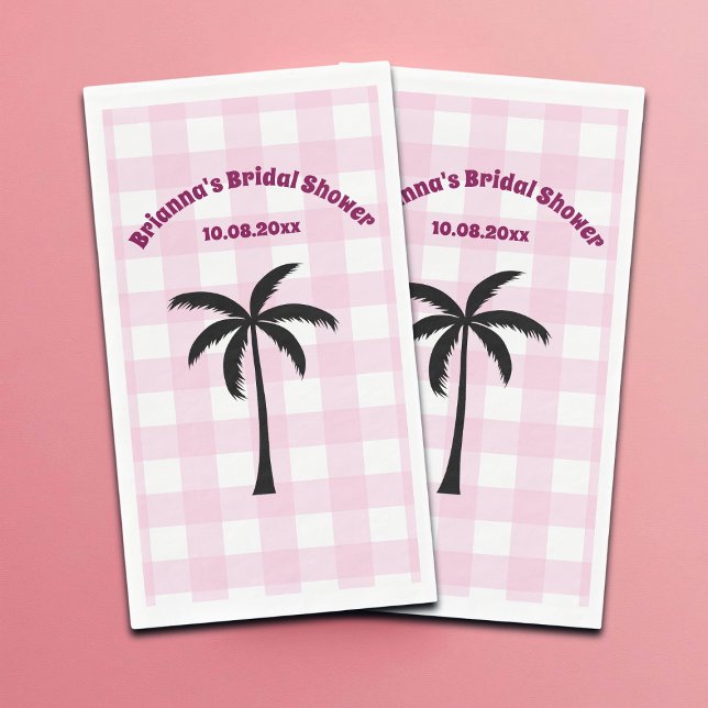 Servilleta De Papel Cumpleaños Nupcial de Cuadros Blancos y Rosas con  (Subido por el creador)