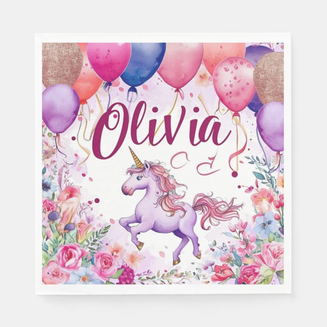Servilleta De Papel Cumpleaños "Olivia" (Anverso)