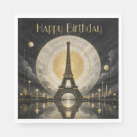 Cumpleaños París Torre Eiffel Deco Dorado