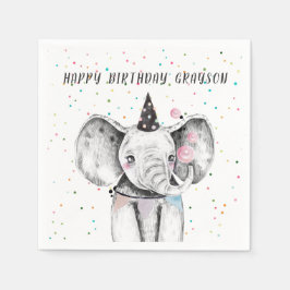 Servilleta De Papel Cumpleaños Personalizado de Animal de Fiesta Simpl
