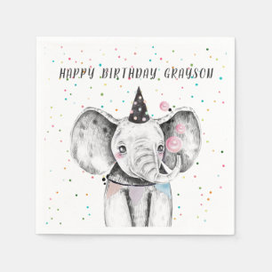Servilleta De Papel Cumpleaños Personalizado de Animal de Fiesta Simpl
