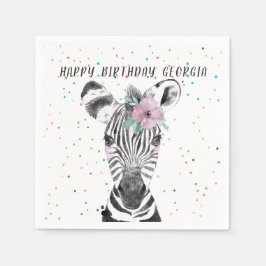 Servilleta De Papel Cumpleaños Personalizado de Animal de Fiesta Simpl