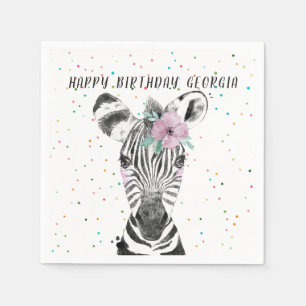 Servilleta De Papel Cumpleaños Personalizado de Animal de Fiesta Simpl
