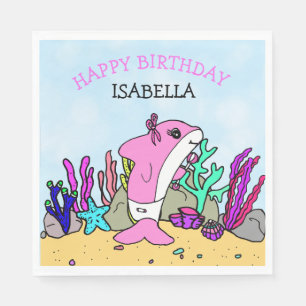 Servilleta De Papel Cumpleaños personalizado de Baby Shark