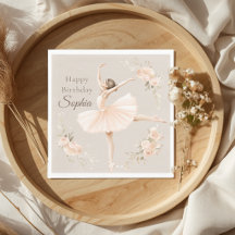 Cumpleaños Personalizado de Bailarina con Floral R