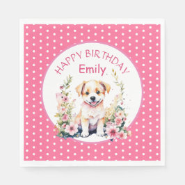 Servilleta De Papel Cumpleaños Personalizado de Cachorro Cachorro