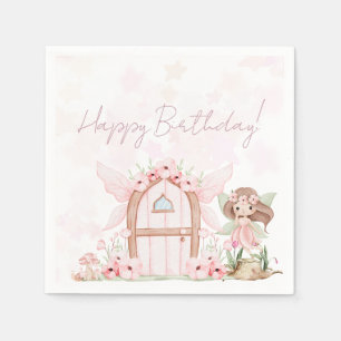 Servilleta De Papel Cumpleaños personalizado de Fairy First Girl