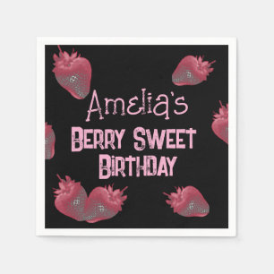 Servilleta De Papel Cumpleaños personalizado de fresa