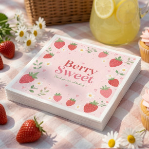 Servilleta De Papel Cumpleaños Personalizado de Fresa Dulce de Frutas