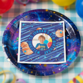 Servilleta De Papel Cumpleaños Personalizado de la Galaxia del Espacio