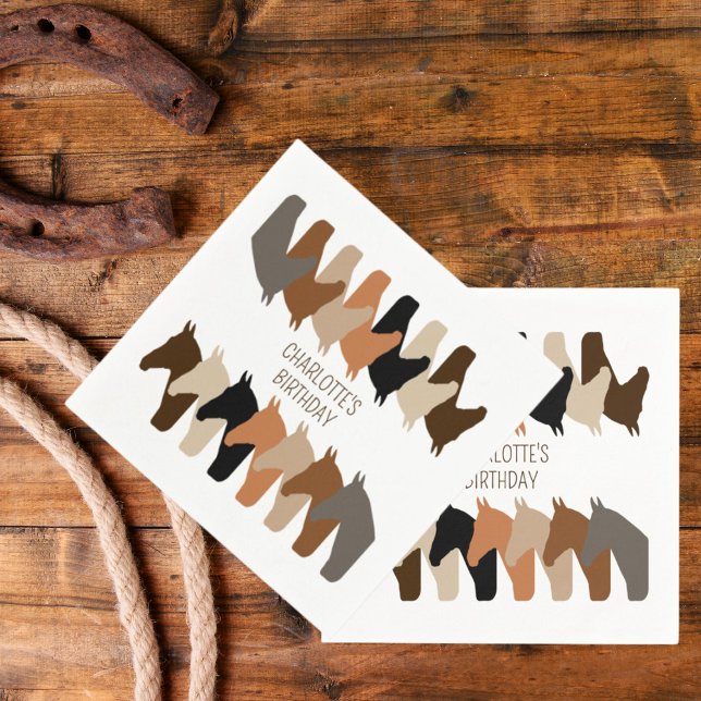 Servilleta De Papel Cumpleaños personalizado de las siluetas de caball (Subido por el creador)