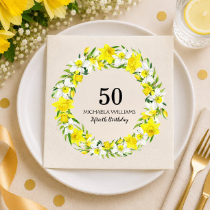 Servilleta De Papel Cumpleaños personalizado de narciso 50