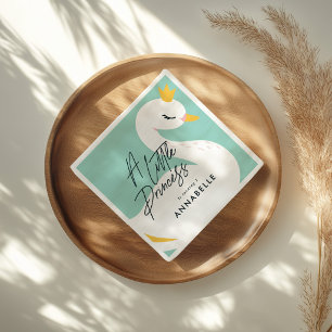 Servilleta De Papel Cumpleaños Personalizado de Niñas Princesa Cisne L