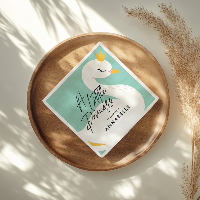 Servilleta De Papel Cumpleaños Personalizado de Niñas Princesa Cisne L (Subido por el creador)