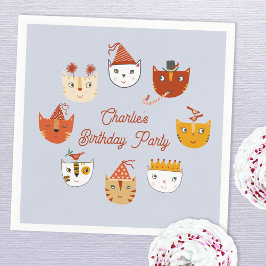 Servilleta De Papel Cumpleaños personalizado de un gato kitsch