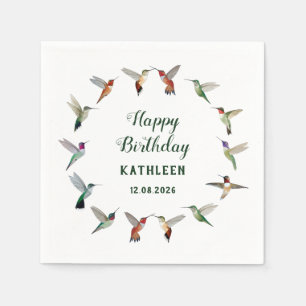 Servilleta De Papel Cumpleaños personalizado del colibrí