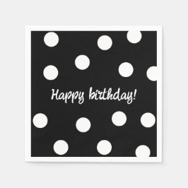 Servilleta De Papel Cumpleaños personalizado en blanco y negro