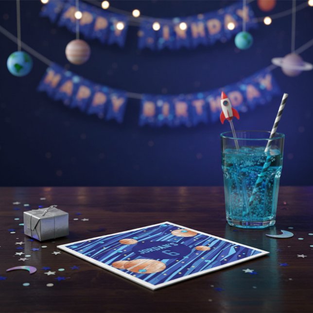 Servilleta De Papel Cumpleaños Personalizado Galaxia Espacio Exterior (Subido por el creador)