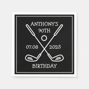 Servilleta De Papel Cumpleaños Personalizado Golfer 90th happy Dad Par