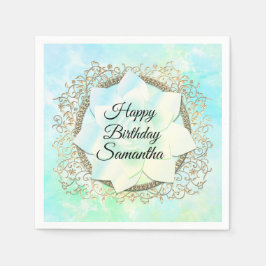 Servilleta De Papel Cumpleaños Personalizado Loto Pasteles Soñadores