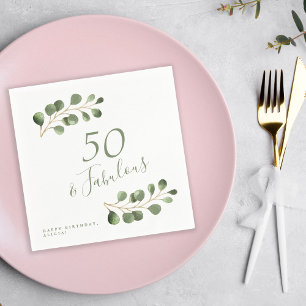Servilleta De Papel cumpleaños personalizado nombre elegante 50