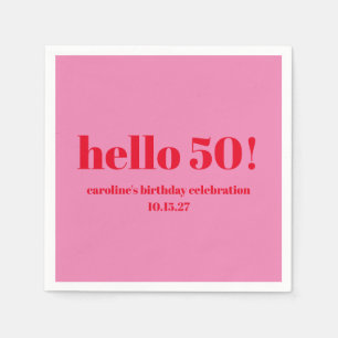 Servilleta De Papel Cumpleaños personalizado número 50 moderno y atrev