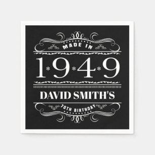 Servilleta De Papel Cumpleaños Personalizado Para Hombres En 1949