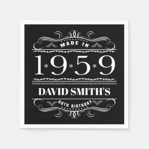 Servilleta De Papel Cumpleaños Personalizado Para Hombres En 1959