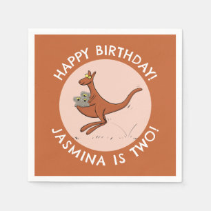 Servilleta De Papel Cumpleaños personalizado personalizada de canguro 