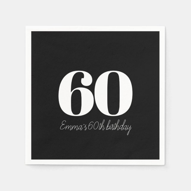 Servilleta De Papel Cumpleaños personalizado y sofisticado (Anverso)
