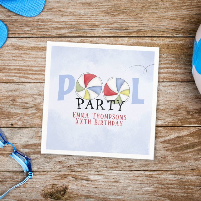Servilleta De Papel Cumpleaños Piscina de verano suntuosa Fiesta Bolas (Subido por el creador)