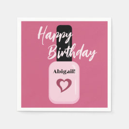 Servilleta De Papel Cumpleaños polaco rosa moderno personalizado
