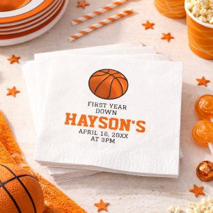 Servilleta De Papel Cumpleaños Primer Año de Baloncesto