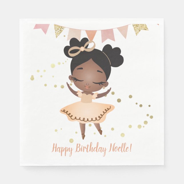 Servilleta De Papel Cumpleaños! Princess Ballerina w/Bow (Anverso)