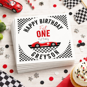 Servilleta De Papel Cumpleaños rápido de coche de carreras niño 1