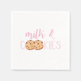 Servilleta De Papel Cumpleaños Rosa de Leche y Galletas