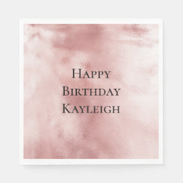 Servilleta De Papel Cumpleaños Rosa Rubor Femenino Glam