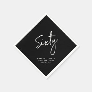 Servilleta De Papel Cumpleaños Sesenta   Fiesta de Cumpleaños Moderno 