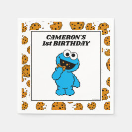 Servilleta De Papel Cumpleaños simple de Cookie Monster 1er 