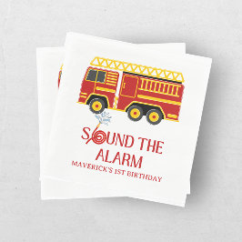 Servilleta De Papel Cumpleaños Sonando La Alarma Bombero