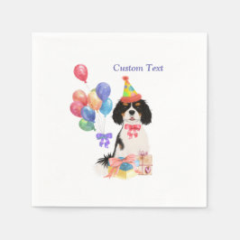 Servilleta De Papel Cumpleaños Tri Cavalier King Charles Spaniel