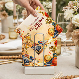 Servilleta De Papel Cumpleaños Trofeo de Baloncesto Retro