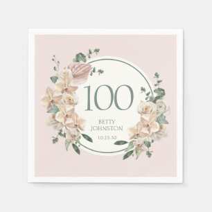 Servilleta De Papel Cumpleaños Tropical Floral número 100