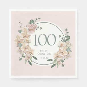 Servilleta De Papel Cumpleaños Tropical Floral número 100