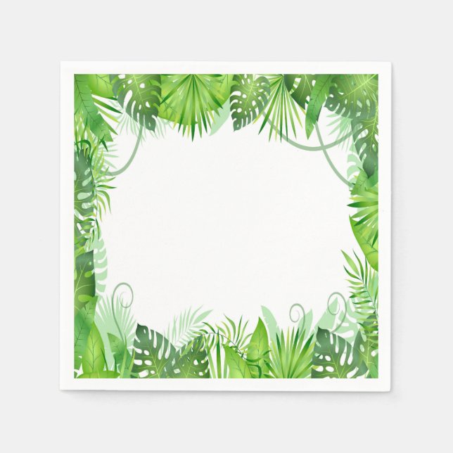 Servilleta De Papel Cumpleaños Tropical Salvaje Uno (Anverso)