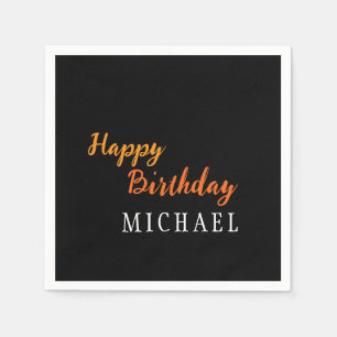 Servilleta De Papel Cumpleaños Tu Nombre Minimalista Moderno Personali