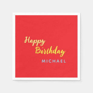 Servilleta De Papel Cumpleaños Tu Nombre Minimalista Personal Moderno
